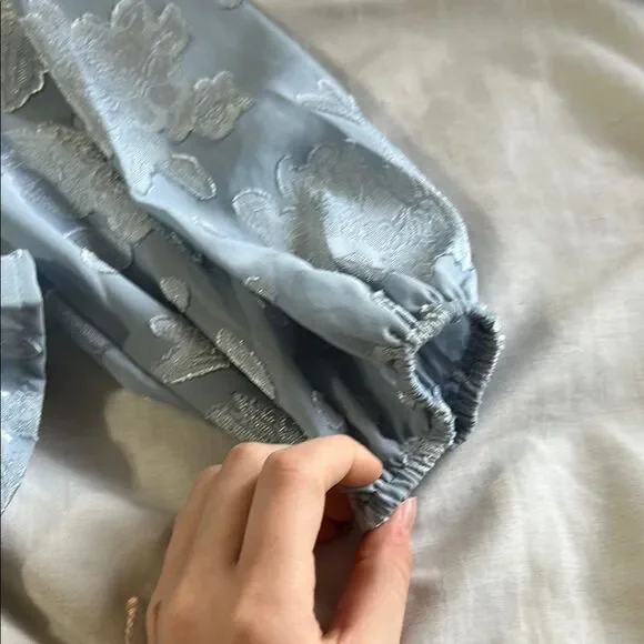 Blue Floral Long Sleeve Romper mi ami size M - Picture 4 of 7